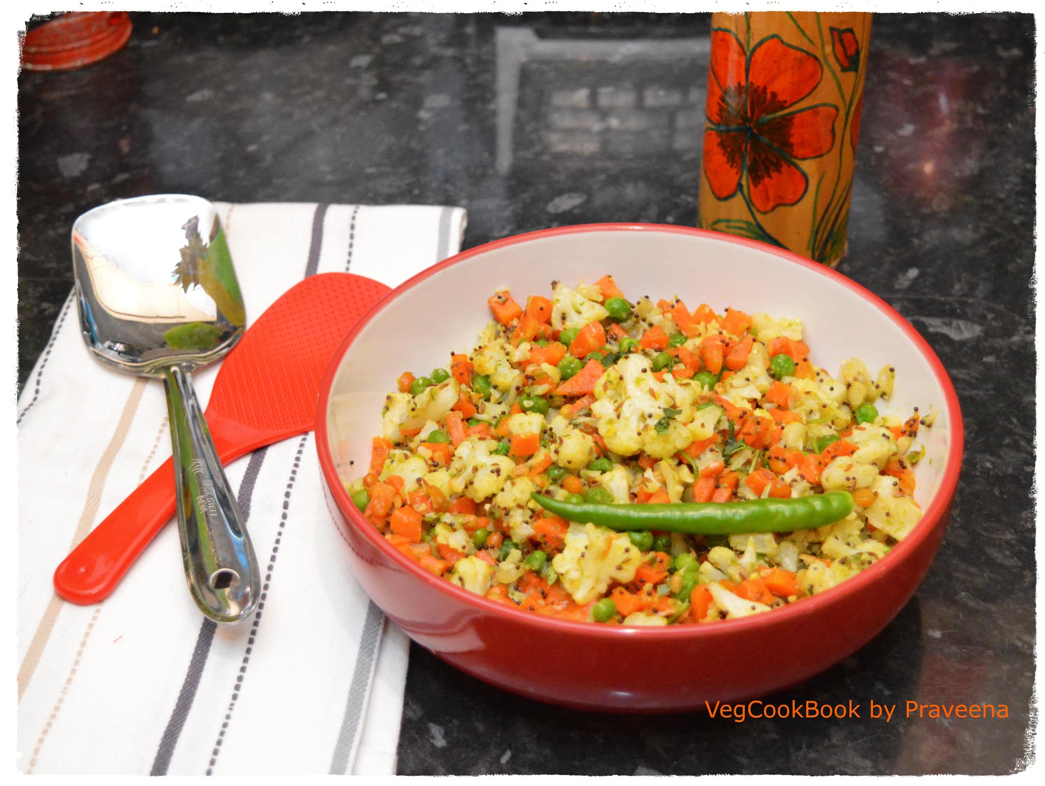 Cauliflower, Carrots & Peas Stir Fry