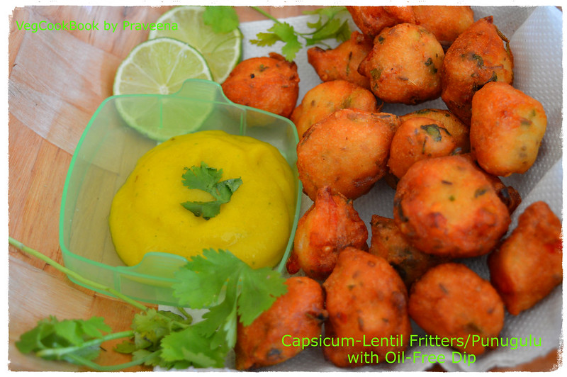 Bell Pepper - Lentil Fritters / Capsicum Punugulu