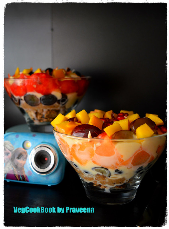 Fusion Dessert - Fruit Custard & Halwa/Pudding