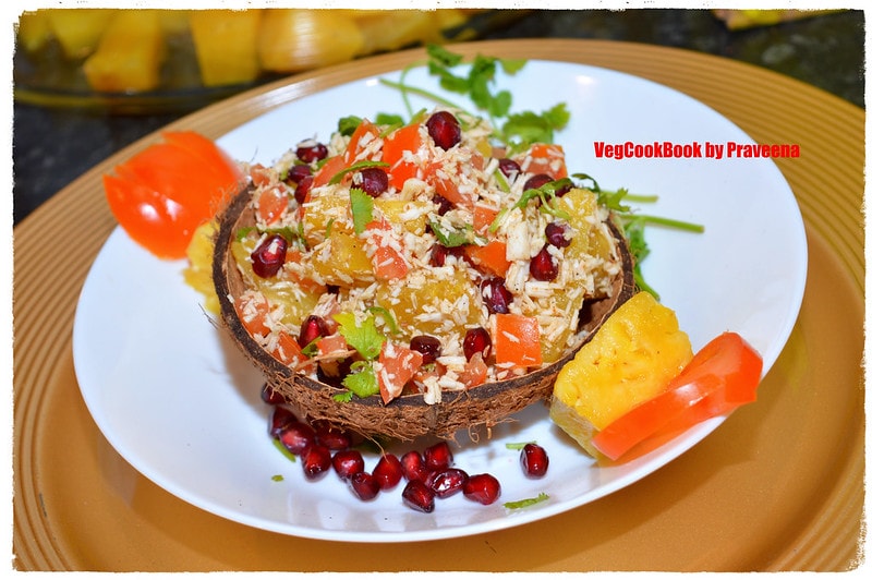 Pineapple Coconut Salad / Pineapple Chaat (Indian style)