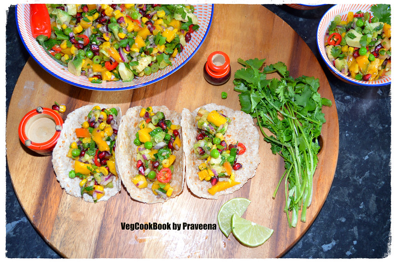 Avocado - Mango Salsa and Tacos ( No Oil), dairy-free and gluten-free
