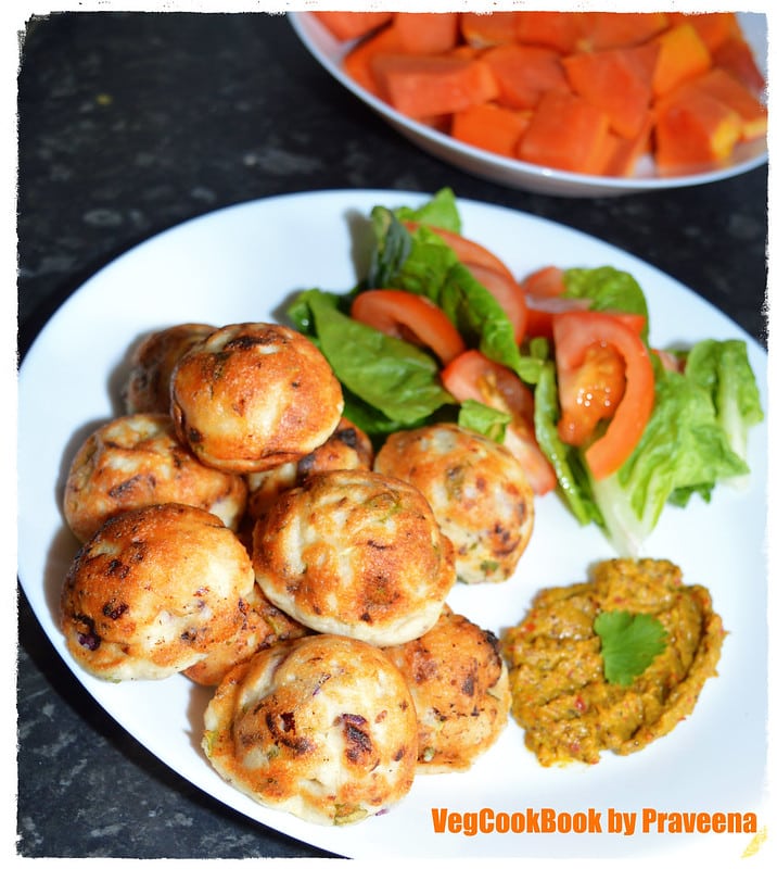 Vada Ponganalu / Non Fried Lentil Fritters