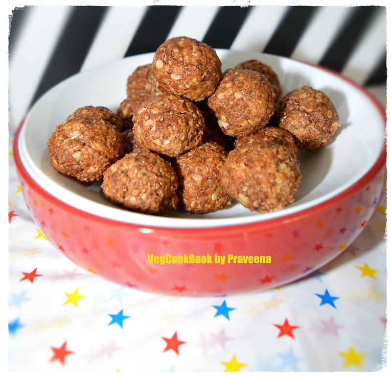 Healthy Peanut Butter Energy Balls (Vegan, Instant) - VegCookBook by Praveena