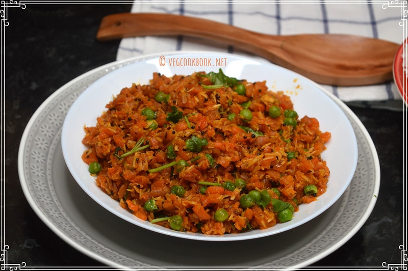 Carrot Green Peas Fry (South Indian Recipe)