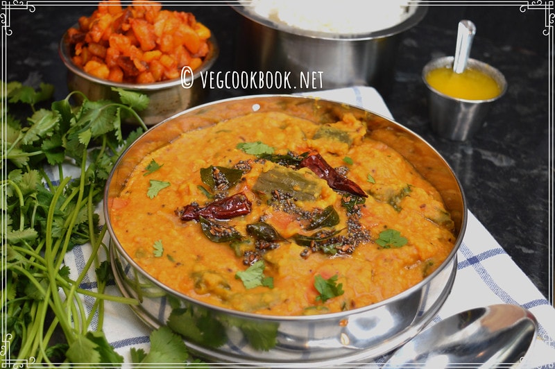 Green Cucumber Lentil Dal / Keera Dosakaya Pappu