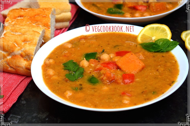 Chickpeas and Sweet Potato Soup (Instant Pot)