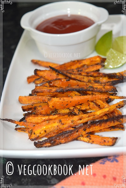 Homemade Carrot Fries (Air Fryer or Grill) VegCookBook by Praveena