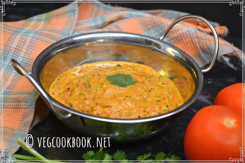 Simple Tomato Chutney / South Indian Tomato Pachadi