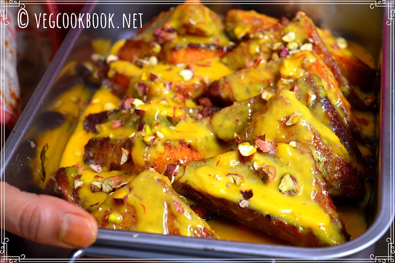 Shahi Tukda with Condensed Milk (Air Fryer, Deep Fry)