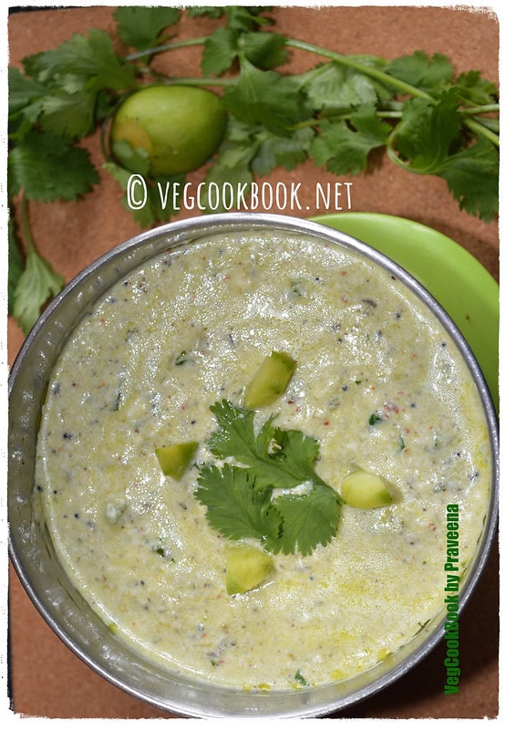 Mamidikaya Perugu Pachadi / Raw Mango Yogurt Dip